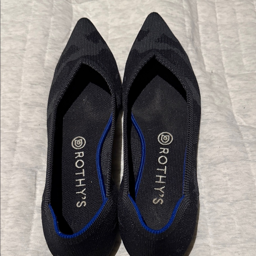 Rothy's the Point Camo Black and Grey Flats